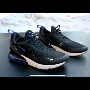 Size 10.5 Nike Air Max 270 black, violet & white. Used, comes in original box!